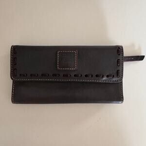 Dooney & Bourke Gray Leather Florentine Continental Clutch Wallet